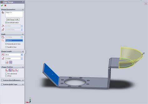 curved sheet metal solidworks|SolidWorks sheet metal flange.